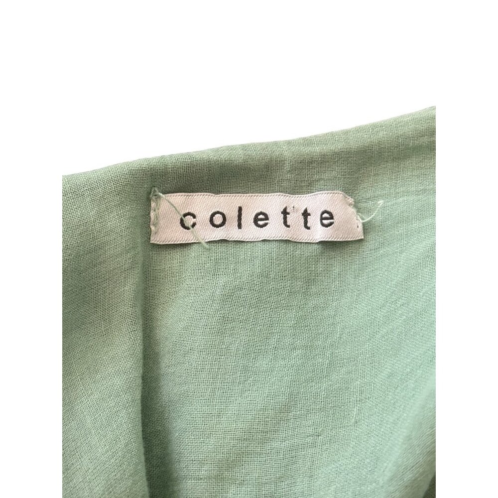 Colette Womens Size XS Sleeveless Dress Floral Ruffled Hem Fairly Garden Green - Picture 6 of 6